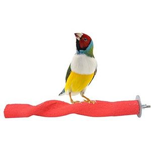 Hffheer Wooden Bird Perch Rod Twisted papegaai standaard speelgoed frosted Paw Grinding Stick kooi accessoires Oefening Stand Red