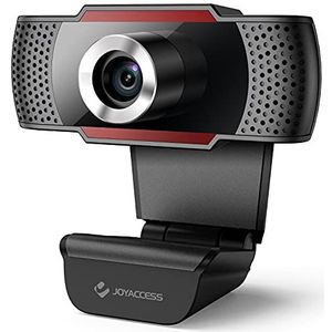 J JOYACCESS Webcam voor pc, 1080p/30 fps, webcam met microfoon, Full HD, plug-and-play, USB-webcam met 105 graden breedbeeldscherm, pc-camera voor conferentie, studie, zoom, skype, compatibel met