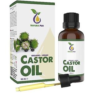 Castor Olie (Ricinusolie) 50ml, vegan - Castor Oil - natuurlijk & puur serum voor wimpers en wenkbrauwen - ook voor haar, gezicht, lichaam, huid en handen