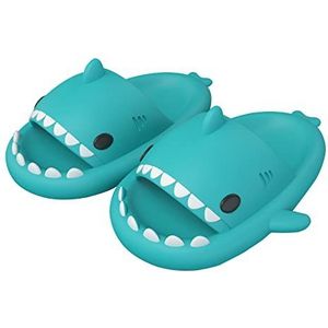 Heren Shark Slippers, Cartoon Shark Badkamer Slippers Superzachte Cloud Sliders Antislip Sneldrogende Douche Slippers-Mint green couple||42/43