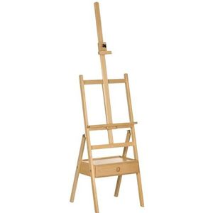 Vinsetto Schildersezel Staande schildersezel Opvouwbare houten schildersezel In hoogte verstelbare atelier schildersezel met houder voor kunstschilderen, voor doeken tot 92 cm hoogte, Natuur