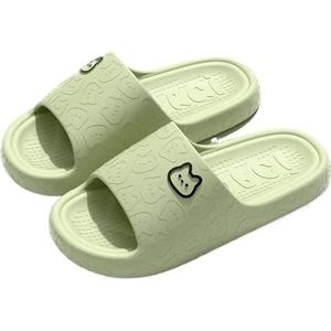 UBOHUZ Zomer Slippers Badkamer Antislip Thuis Strand Slippers Vrouwen Slipper Sandalen Slides Indoor Outdoor Voor Badkamer, Zwembad, Groen, 42-43(fit 41-42)