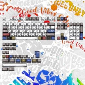 QPSJXN Keycaps Anime-ontwerp voor Japans toetsenbord, lay-out PBT PBT-SUBMIMATION profiel Enter 134K De meeste toetsenborden (Comic Style)