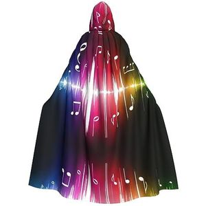 DEXNEL Springen Muzieknoten 59 inch Hooded Cape Unisex Halloween Mantel Voor Duivel Heks Tovenaar Halloween Cosplay, Dress Up