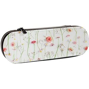 Fittg Pennenetui, pure lente, liefde, gypsophila, bloemen met rits, leren etui, multifunctioneel voor school, kantoor, zoals afgebeeld, Eén maat, Tas Organizer