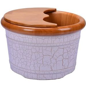 PA-DABAOO Houten Voetbad, Voetbad Vat, Grote Voetbadkuip, Thuisvoetbad, Pedicure Vat, Multifunctionele Voetbadbon, Geschikt Voor Huisspa-Voettherapie,A2 style