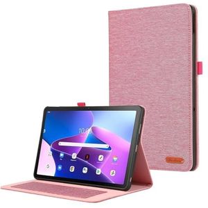 Tablethoes geschikt for Lenovo Tab M10 5G 10,6 inch 2023 TB-360ZU TB-360XU effen kleur flip cowboy schokbestendige standaardhoes(Rose)