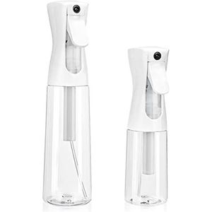 Golden Cow Hair Spray Bottle -2 Pack Fine Mist Spray Fles Empty Ultra Fine Continuous Spray Water Bottle voor HairStyling, Cleaning, Plants, Misting & Skin Care (Clear, 5.4 Ounce,10 Ounce)