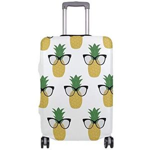 MONTOJ Ananas met Bril Patroon Koffer Cover Bagage Cover ALLEEN Cover