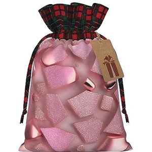 Rose Gold Faux Glitter Herbruikbare Gift Bag - Trekkoord Kerst Gift Bag, Perfect Voor Feestelijke Seizoenen, Kunst & Craft Tas