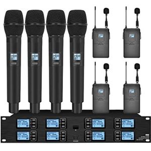 Draadloze intercoms, Professionele UHF draadloze microfoon 8-kanaals handmicrofoon Lavalier-microfoon Stage Performance conferentiemicrofoon(Hand-held lavalier)