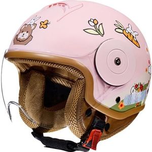 motorhelm voor kinderen kinderen scooter elektrische motorfietsen helmen ECE certificering kinderen leuke helm bromfietshelm voor 4~12 jaar meisjes jongens A,46-54CM