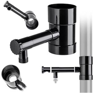KADAX Regenverzamelaar, 100 mm, regenwaterverzamelaar voor regenpijp, regendief met geïntegreerd ventiel, waterverzamelaar van hoogwaardig kunststof, waterdief, zwart