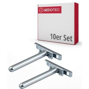 Gedotec 10 stuks verstelbare plankdragers voor onzichtbare planken | beugel | plankdrager van verzinkt ijzer - plankdrager | plankdrager voor wandmontage