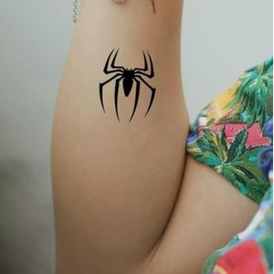 Spinnen tattoo – Temporalis® | Tijdelijke tatoeages voor vrouwen & mannen – Nep tattoo vegan & waterbestendig – EU-cosmetica – Blijft 1-2 weken [ Tatoeage Gedetailleerde Spin ]