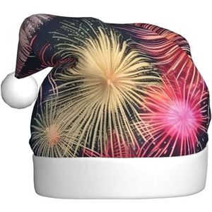 ZISHAK Mooie Vuurwerk Verrukkelijke Volwassen Pluche Kerst Hoed -Festive Decoratieve Hoed voor Vakantie Pret