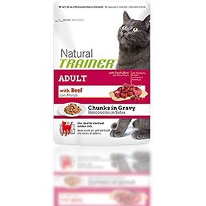 Natural trainer cat adult beef pouch kattenvoer 12x85 gr