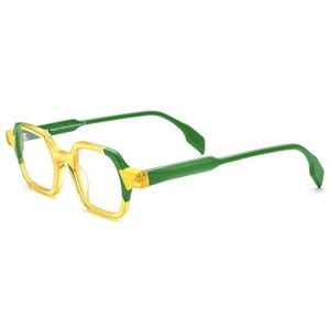 Halloween-cadeau Modieuze montuur, Brilmonturen Rechthoekig Acetaat Multicolor(Green-yellow)