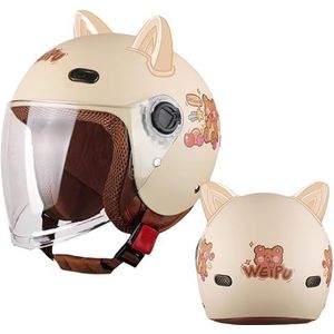 Motorfiets kinder 3/4 retro helmen, vintage open helm for 2-14 jaar for elektrische scooter, go-kart, crossmotor, kinderen(A13)