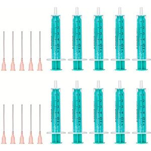 MedixX 10 stuks spuitset met stompe naalden, verschillende maten voor hobby en doe-het-zelf, spuiten afzonderlijk steriel verpakt (10 x 5 ml spuit en 10 x naalden)