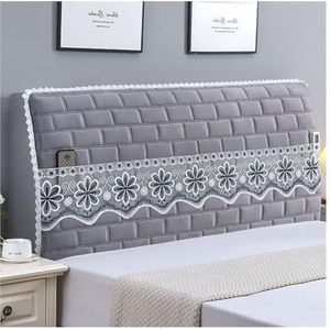 Bed Hoofdeinde Cover Thuis Kant Decoratie Nacht Stof Cover Gewatteerde Dikke Flanel Anti-botsing Hoofdeinde Cover Zacht Houten Bed Hoofd Cover Bed Hoofdbord Hoezen (Kleur: Kleur 4