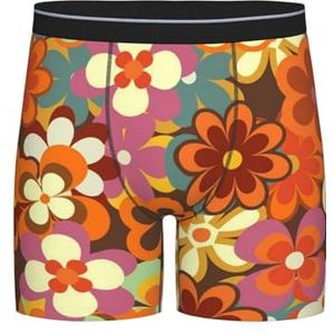 GRatka Boxerslip, heren onderbroek boxershorts, been boxershorts, grappige nieuwigheid ondergoed, retro jaren 70 kleurrijke bloemen bedrukt, zoals afgebeeld, M