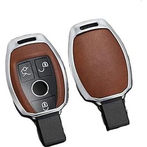 Autosleutel beschermhoes 2 3 Knop Metalen Lederen Autosleutel Case Cover Shell Voor A B C E GL S Voor GLA Voor GLK Voor CLS Klasse W204 W205 W212 W463 W176 Sleutel Shell(14)