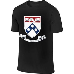 Men Design Funny Tops UPenn Shield with Banner T Shirt overhemden(Small)