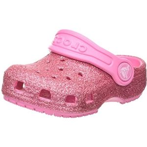 Crocs Unisex Kids Classic Glitter Klomp T, Roze Citroen, 7 UK Child
