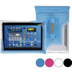DiCAPac WP-T20 universeel, waterdichte hoes voor Samsung Galaxy Tab 3 10.1 (P5200/P5210/P5220) tablets in blauw (dubbele klittenbandsluiting, IPX8-certificering ter bescherming tegen water tot 5 m diepte; geïntegreerd luchtkussen drijft op het water en beschermt het apparaat; extra helder polycarbonaat foto; geïntegreerde polsband)