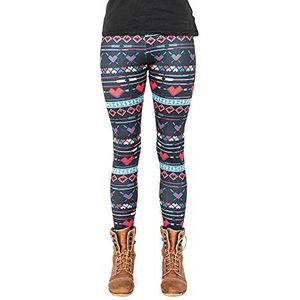cosey - Christmas Line leggings in verschillende kerstmotieven (eenheidsmaten), Kersthart, One size