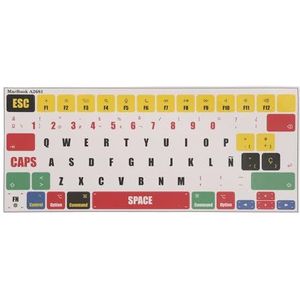kwmobile QWERTY Spaans toetsenbord stickers compatibel met Apple MacBook Air 13.6 M2 (A2681) Touch ID model - Keyboard stickers in meerkleurig
