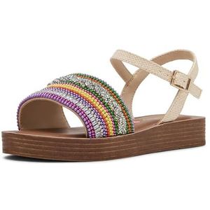 Steve Madden Platte sandalen voor meisjes, Bright Multi, 1 Little Kid