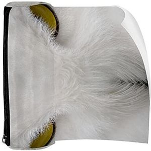 Potlood Case Wit Uil Geel Ogen Pouch Bag Pen Rits Tas voor Kantoorartikelen Reizen School Student Supplies