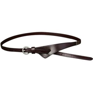 Dames Smalle Leren Riem Van 1,5 Cm, Dikte 4 Mm, Zilveren Ronde Gesp For Jeans En Pantalon(Coffee,90cm/35"")