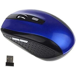 Brussels08 2.4G Ergonomische draadloze muis, draagbare mobiele computer optische muis met USB-ontvanger draadloze Gaming Mouse 1200dpi 6 knoppen Compatibel met Notebook, PC, Laptop, Blue (7500)