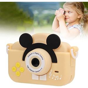 Kindercamera, 2,0 inch, 2 MP/1080p, digitale selfie camera voor kinderen, met 32 GB kaart en tas, mini-videocamera, speelgoed voor kinderen van 3 tot 9 jaar (beige)