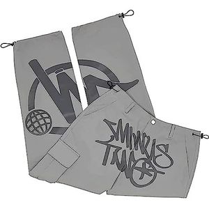 sPeesy Minus Two Cargobroek, broek minus twee rechte broek, straatzak, hoge taille, bedrukt hiphop, uniseks, Y2K broek, overall minus two joggingbroek, Y2K Cargo Jeans Baggy broek, Grijs, S