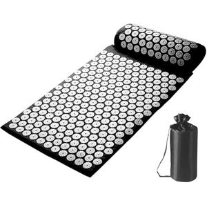 Spike Mat - Meditatiemat Massageset met kussen | Gedempte Spike Acupuncturee Massagemat | Drukrugmat, Massagematset, Mediation-accessoires voor thuis of op reis, nek- en rugklachten