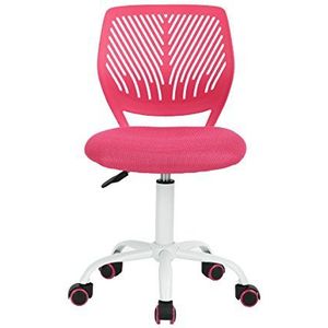 Cozy Maison Set van 1 bureaustoel, in hoogte verstelbaar, draaiende werkstoel, stoffen zitting, ergonomische stoel, roze