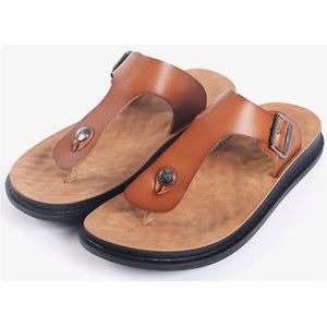Sandalen, Grote slippers - comfortabele strandsandalen met koelclip Slippers voor dames(Yellowbrown,47 EU)