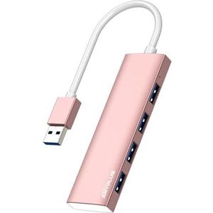 ANYPLUS USB Hub 3.0, USB-verdeler aluminiumlegering ultra slim USB-splitter draagbare 4-poorts USB-hubs, USB-meervoudige stekker voor laptop, pc, iMac, Mac Pro, Surface Pro, MacBook, Flash Drive, XPS,