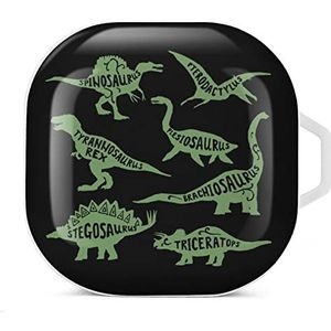 Dinosaurus oordopjes hoesje compatibel met Samsung hard shell beschermhoes wit stijl