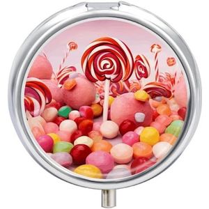 Sweet Candy Pillendoos Waterdichte Draagbare Geneeskunde Pil Case Vochtbestendige Metalen Reizen Pillendoos met 3 Compartimenten Geneeskunde Case