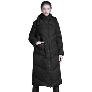 WMMNHY Donsjack Halflange, knielange verdikte warme jas for dames Winddichte winterkleding(Large)