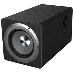 Actieve subwoofer, 6,5-inch houten Hifi-luidsprekers 100W, compact houten ontwerp met kabel, voor tv's, mobiele telefoons en computers.(Black)