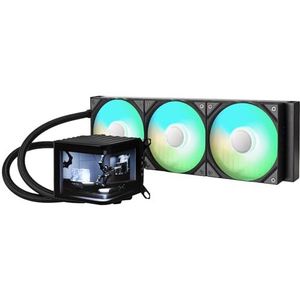 TRYX Panorama 360 ARGB Zwart 360mm AIO 6.5 ''AMOLED Gebogen Scherm 3D Anamorf Effect Display Aanpasbare AIO Cooler 360mm Asetek 8e Gen 320w TDP ARGB Fan Intel LGA 1851/1700/1200/115X AMD AM5/AM4