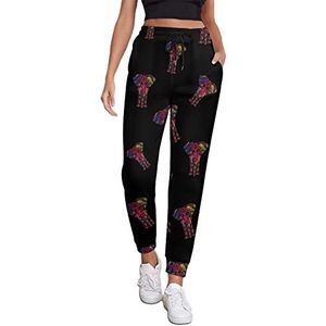 Olifant Logo Atletische joggingbroek voor dames, joggingbroek, loungebroek met zak