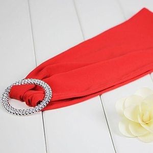 Stoelversiering, Stoel Sjerpen, 100 stks/partij Spandex Bruiloft Stoel Cover Sjerp Bands Bruiloft Verjaardag Stoel Decoratie Bruiloft Banket Stoel Sjerpen Boog(Red)