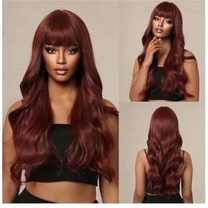 Bruin Blond Hoogtepunt Synthetische Pruik Diep Golvende Pruiken met for Vrouwen Afro Halloween Hittebestendig Haar (Kleur : LC2097-1)
